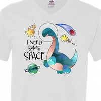 Inktastic Treba mi malo prostora astronauta dinosaura sa zvijezdama i planetom muške majice V-izrez