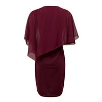 Clearsance Ljetne haljine za ženski rukav A-linijski duljina koljena modna čvrsta V-izrez haljina 4xl