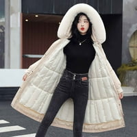 WANGXLDD ženska modna jesen i zima tanka tanka zadebljanja srednjeg duljine tople pamučne jakne
