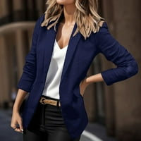 Vedolay Blazer Jackets ženske modne jakne za blejzerske jakne s dugim rukavima jakne sa džepovima, mornarice