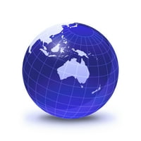 Stilizirani zemaljski globus sa rešetkom, prikazuje Oceanija i Australia Poster Print