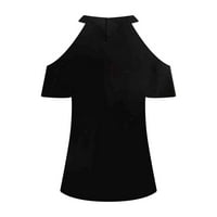 Ženski vrhovi Ljetni casual bez rukava V-izrez Love, majice Camisoule Black L