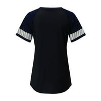 Adviicd ženske bluze Ženske ljetne casual majice V izrez ruffle s kratkim rukavima Labavi bluze crni xxl