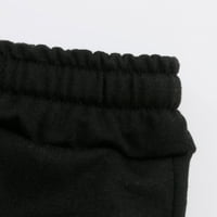 Clearians Labavi duksevi ženske modne ležerne hlače od čvrstih elastičnih struka duge ravne hlače crne l