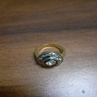 Victorian 0. CT Rose Cut Diamond Center Polki Diamond srebrni zaručni prsten