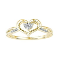 Jewels 10kt Yellow Gold Womens Okrugli dijamant Solitaire Servel Ring CTTW