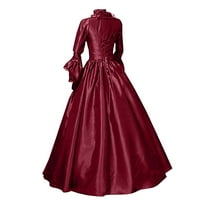 Mafitytpr Gothic Odjeća Women plus veličina Žene Vintage Retro gotička haljina s dugim rukavima Duge