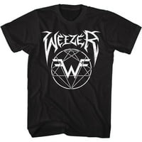 Weezer Metal Weezer Logo-Prednji print-crna majica za odrasle kratke rukave