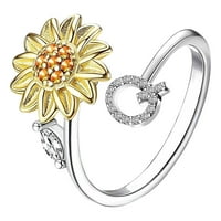 CPTFADH prstenovi za žene Suncokretorni slovo Rotirajući prsten za žene Modni nakit Popularni dodaci