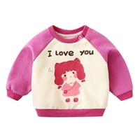 Koaiezne Kids Djeca Toddler Baby Boys Girls Long rukava Pamuk Slatki crtani patchwork dukserirt-pulover