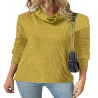 GLONME pulover s dugim rukavima za žene Slim Fit Work pleteni vrhovi obični tunik bluza crne s