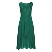 Ženska haljina bez rukava dužina ležerne a-line Ljeto V-izrez Haljina zelena XL