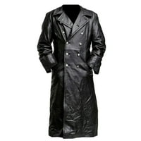 DTIDTPE jakna za lopatice Muškarci Novi stil Vintage kožna odjeća Čisti dugi kožni jakni kaput muški