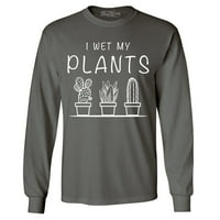 Trgovina4EVever Muškarci sam vlažio mojim biljkama majica s dugim rukavima X-veliki ugljen