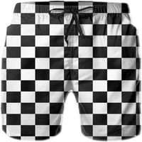 Muška komorka Crno-bijelo crteže Ležerne prilike ljetne kratke hlače S-3xl