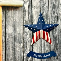 Rustikalni viseći metalni američki zastava Patriotski barnski zvjezdani zidni zidni znakovi 4. jula