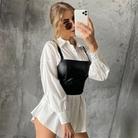 Ženska prednja modna seksi čvrsta boja kože kamisole za bluzu na vrhu majica Hot6SL4873290