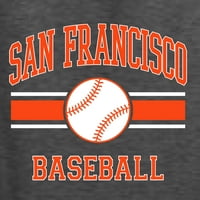 Divlji Bobby Grad San Francisco Baseball Fantasy Fan Sports Muška majica dugih rukava, Heather Black, Veliki