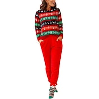 PULORU ženski džemper, tiskani okrugli vratni majica s dugim rukavima Top za božićni odmor za zabavu Kupovina