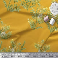 Soimoi Gold Pamuk Cambric tkanina Mimosa Pudica lišće od lišćem tkanine sa dvorištem