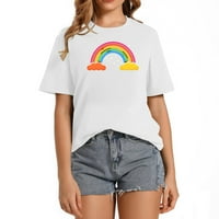 Slatka rainbow modna grafika za žene - visokokvalitetna majica s kratkim rukavima duge Lover Pokloni