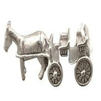 Sterling srebrna 7 šarm narukvica sa priloženim 3D nepokrivenim konjskom kolikom vožnje Surrey Charm