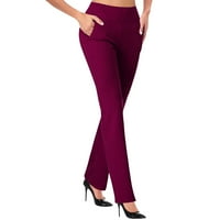 Žene Slim Flare Pant Pleted Micro Pant Ljetni modni osnovni obični pantalone Work Work Hlače za dame