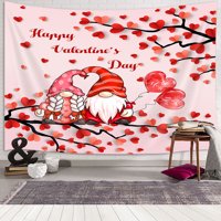 Sretan dan zaljubljenih valentinovom gnome sa crvenim srčanim kopijama za valentinovo u obliku srčanog