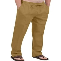 Paille muške pantalone za crtanje hlače od pune boje dugačke pantne ležerne ljetne dno tamne kaki l