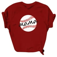 Ženski vrhovi majčinski dan Tematska mama pisma za bejzbol cvjetna grafička tiskana majica kratki rukav