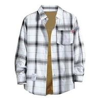 Clearice Muška obložena Flannel Plaid košulja jakna s dugim rukavima Termalna jakna s toplim košuljama
