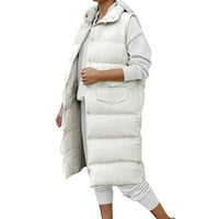 FVWitlyh ženski prhulje ženski polarnski zip prsluk s džepovima, toplim kaputima bez rukava za jesen