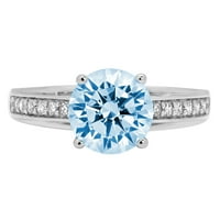 2.21ct okrugli rez plavi simulirani dijamant 14k bijeli zlatni godišnjica za angažman prsten veličine