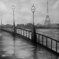 Kišni dan u Parizu od ED Capeau Giclee umjetnička slika reproduciranje mahuna