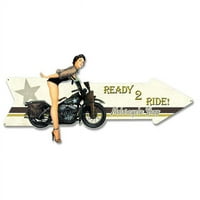 Prošli put PS u. Ready Ride motociklistički rad Grunge plazma metalni znak