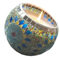 Mozaik stakleni držač svijeća Šareni suncokret uzorak čaj svjetlo svijećnjak ručno izrađene svijeće