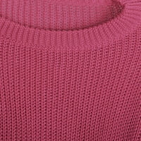 Ženske pulovene boje dugih džepata izrez dugih rukava dugih rukava bluza Jumper vrhova jesenska zima