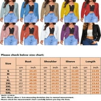 Glookwis Women sa džepovima Poslovne jakne Slim Fit Oting Obište Ležerni kaput Čvrsta boja Otvoreni