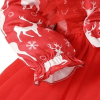 Grianlook Girls Sweet A line božićne haljine Crew Crt Swing Party haljina princeza Dizajn dizajna crvena