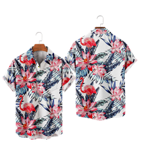Flamingo i cvijeće Muška košulja Ties Beach Kids Kids Style Hawaiian Boys Majica Moda Rever Jednosmjerni