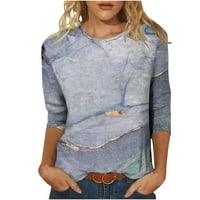 INLEIFE ŽENE T-majice rukavi modni ispisani labavi srednji duljina ženska tri četvrtina rukava za bluzu