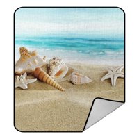 Seashell Starfish Mekani pješčani pijesak plavo more fleke pokrivač kristalno velvet sprijeda i lambswool