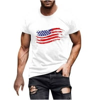 Muška američka patriotska zastava Brza suha majica Print Pulover Fitness Sport Majica okrugli vrat kratki rukav bijeli m