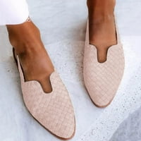 Sandale za žene šiljaste ravne cipele tkale casual cipele s čvrstim udobnim sandalama cipele