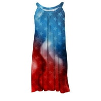Oalirro američka zastava bez rukava Boho haljina za žene Dan nezavisnosti za žene Patriotic 4. jula