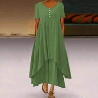 Amousa ženska moda Boho pune boje s kratkim rukavima, ležerne nepravilne haljine majice za žene