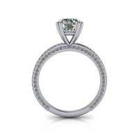 3. CT Odličan okrugli dijamantski vjenčani prstenovi za žene Čvrsto bijelo zlato