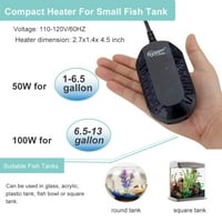 Hygger 50W mini potopni digitalni ekran Akvarijum-grijač za mali rezervoar za ribu, kompaktan i brz