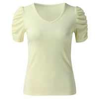 FVWitlyh ženske majice majice Žene Classic-Fit rukava V-izrez Yelt Medium