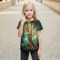 Toddler Kids Boys Girls Tshirts Leptir Ispiši O-izrez kratki rukav Trendi modni mladi modni labavi top